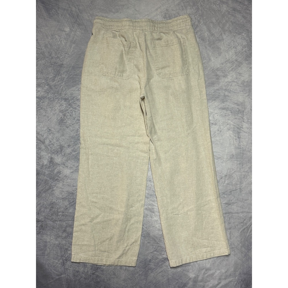 Old Navy Wide Leg pull on elastic waist pants Womens sz S Linen Blend coastal - Picture 2 of 8